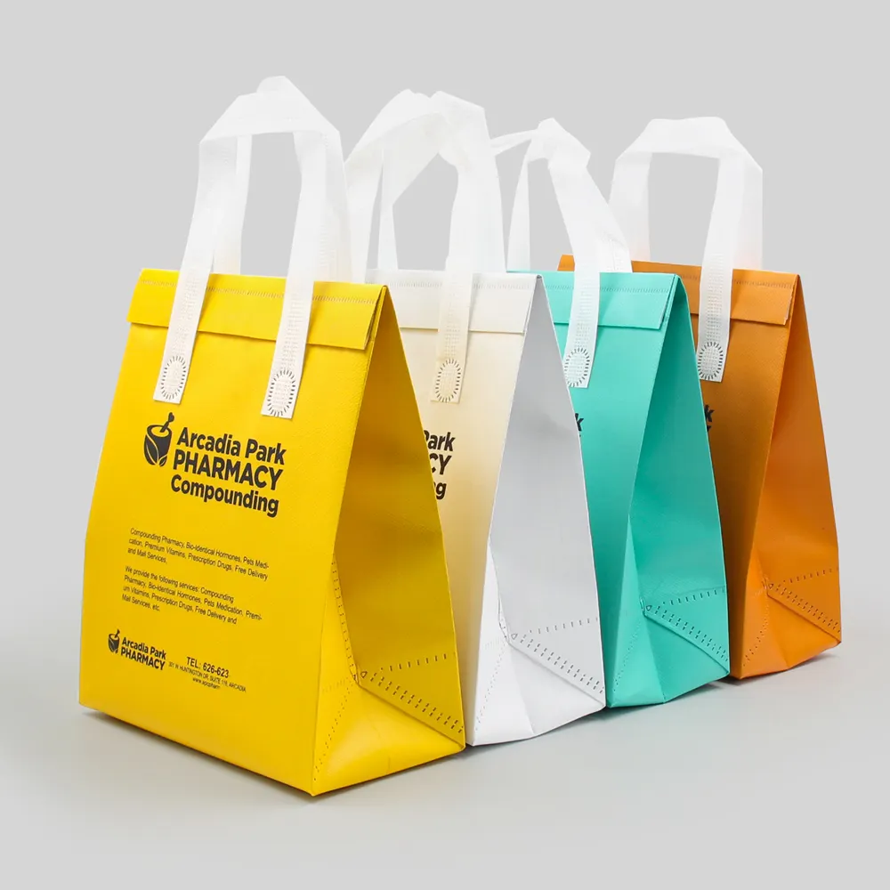 Özel Logo keçe kumaş soğutucu çanta Oem öğle yemeği yalıtımlı çanta yalıtımlı ısı yalıtım gıda iyi fiyat tek kullanımlık götürmek