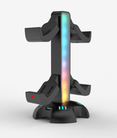Station de charge pour manette OEM PS5 avec conception de lumière RVB, accessoires de jeu multifonctionnels pour 4 packs de manettes
