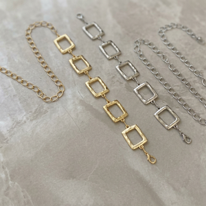 Fiori 2-Piece Square <b>Gold</b> and Silver Detailed Women's Waist <b>Chain</b> <b>Belt</b> <b>Dress</b> <b>Belt</b>-<b>Gold</b> 2 - Product Image 3