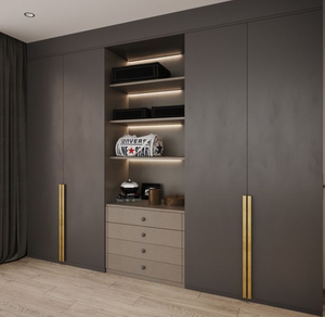 Muebles de dormitorio de madera de doble color Diseño de armario Combinación de colores laminados - Product Image 6