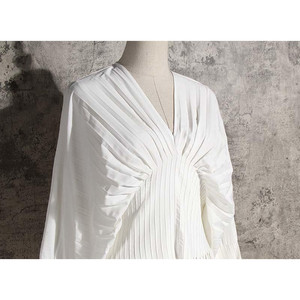 Vestido Camisero Plisado de Manga Larga Sakiya - Blanco - Product Image 5