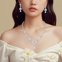 Nouveauté Weiman Jewelry : Parure de mariée CZ avec collier et boucles d'oreilles marquise et goutte d'eau pour mariage et bal de promo, pierre principale zircon