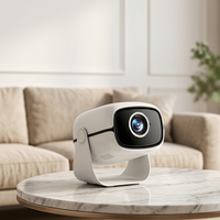 Mini projecteur intelligent 180 °   Lecteur vidéo LED rotatif pour la maison avec système Android, prise en charge WiFi et Bluetooth, décodage vidéo 1080P et télécommande