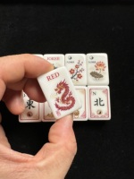Ensemble de Mahjong Américain de Luxe Vert Pliable Bagua, 160 Tuiles, Design Yin Yang Grue de Bambou, Tuiles en Acrylique Poli Portables