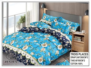 JiaJia 도매 고품질 4피스 클래식 플랫 침대 시트 세트 꽃무늬 프린트 쿨링 접이식 일회용 - Product Image 5