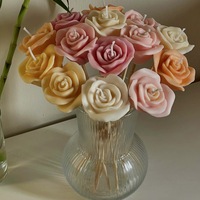 Maßgefertigte Atmosphäre Handgemachte Bienenwachs-Aromatherapie Moderne Souvenir-Blumenform Rosen-Duftkerze für Valentinstag Festival