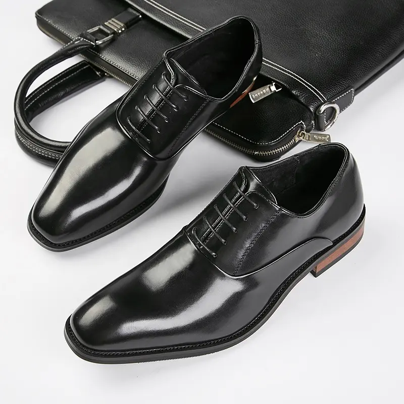 High Quality Black Brown Shoes Adult High Gloss Leather for Men New Styles Party Dress Wedding Manufacturer