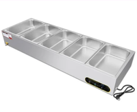 Bain-marie commercial en acier inoxydable pour comptoir, table de maintien au chaud pour la restauration rapide