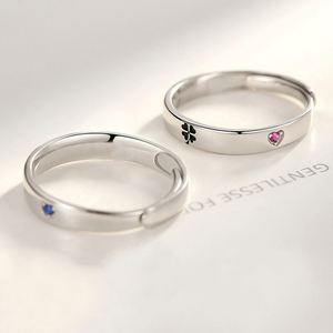 Anillos de Pareja de Plata 925, Anillo Romántico de Sol y Luna, Anillo Abierto Ajustable para Hombre y Mujer, Anillo de Pareja Plateado - Product Image 3