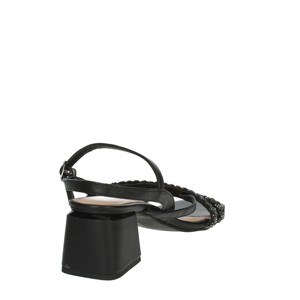 Niscemi sandali con tacco nero per le donne comode alla moda scarpe da sposa tacco zeppa punta quadrata con Design della piattaforma - Product Image 3