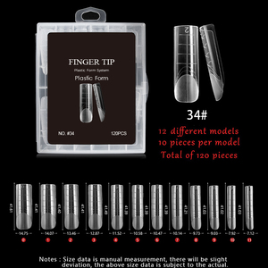 120 pièces de moules à ongles transparents à couverture complète, double forme, pour extension, étiquette personnalisée, en plastique, pour gel de construction rapide, outil de manucure professionnel - Product Image 3