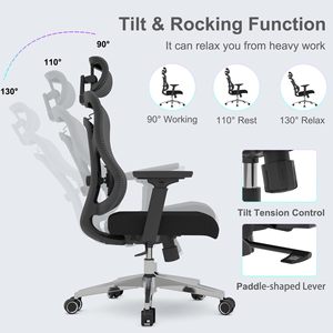 High <b>Back</b> Adjustable Ergonomic Office <b>Chair</b> with Headrest Modern Swivel Mesh Design for Home Office Use - Product Image 5