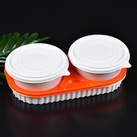 Ensemble de 3 boîtes à lunch jetables en PP Minxing avec un bol rond de forme unique pour pizza, nouilles, chips