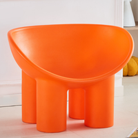 Chaise de salon de style moderne minimaliste, chaise en plastique avec accoudoirs, pieds en forme d'éléphant, chaise ronde à bascule, design de salon