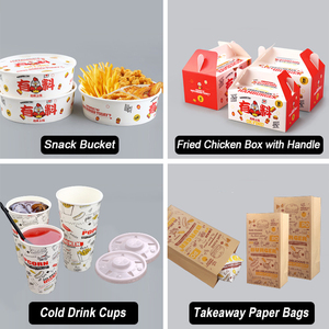 Carta personalizzata Fast Food pollo fritto tira fuori scatole di hamburger cartone patatine fritte con frittura di pollo ala di pollo scatola di imballaggio di carta - Product Image 5