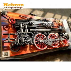 Póster Lenticular 3D de Motocicleta Harley Retro, Estilo Steampunk de <span class=keywords><strong>Spiderman</strong></span>, Escultura Metálica para Montar en la Pared, Tren de Vapor, Mural 3D - Product Image 1
