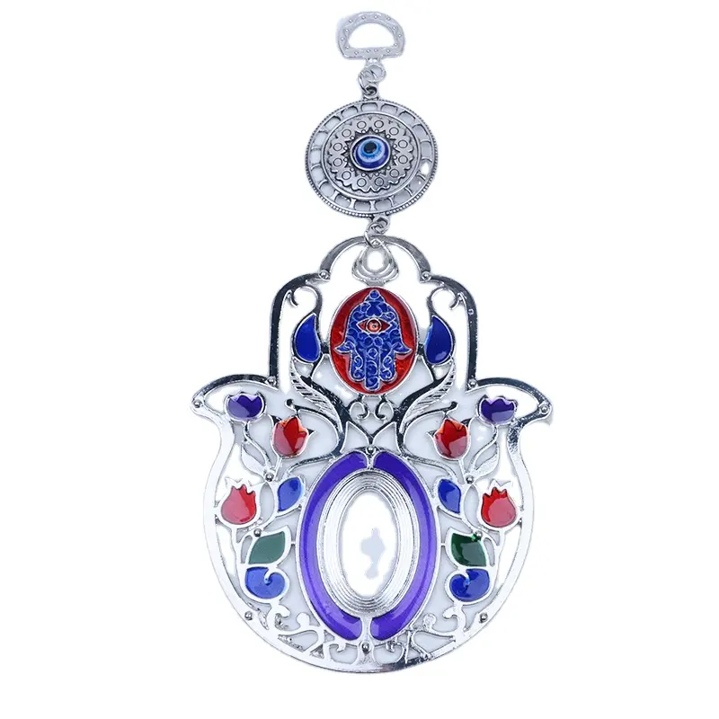 Popular Alloy Eye Evil Protection jewelry Traditional in Judaism and Islam Wall Hanging Hamsa for Home Decor with Enamel