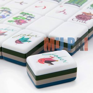 American <b>Mahjong</b> <b>Set</b> for Beginners 166 Tiles 4 Racks Pushers with Dice Wind Indicator Perfect for New Players Learning Game - Product Image 2