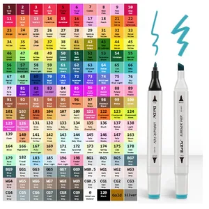 36/48/60/80 pennarelli di colore a base di alcool Dual Tip Marker Set di pennarelli di arte dell'acquerello per il disegno della pittura