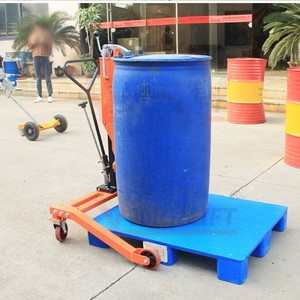 Lift Manual Hydraulic Drum Handler 200L Plastic Drum <b>Transporter</b> With Eagle Beak Outriggers For Workshop Use - Product Image 1