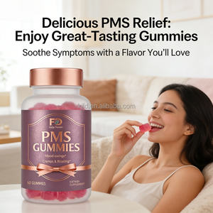 Gummies PMS pour femmes, équilibre hormonal naturel, soulagement des sautes d'humeur, des crampes et des ballonnements, 60 unités, saveur fraise - Product Image 3