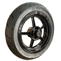 Ensemble Supermoto HSKABIN Tuttio avec pneus Kenda Curve de 12 pouces et roues pour la modification de vélo électrique Yozma IN10, jantes noires