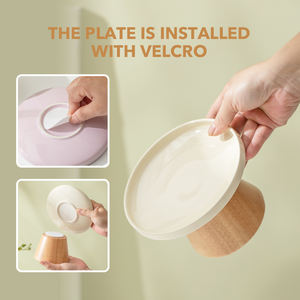 Venta al por mayor 2-en-1 Ecológico Cerámica Marco de madera Cuencos para mascotas Bandejas duraderas para perros y gatos por el fabricante Shamitao - Product Image 6