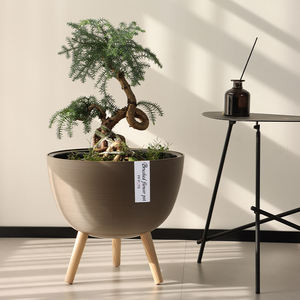 <span class=keywords><strong>Pot</strong></span> de Fleurs Rond Brossé <span class=keywords><strong>en</strong></span> Plastique Moderne de Haute Qualité, Support Vertical pour Salon, Décoration Intérieure, Grandes Jardinières - Product Image 3