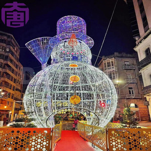 Custom Snowman Archway Christmas <b>Light</b> Installation for Theme Park Events - Product Image 5