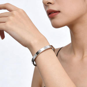 Vintage High Version Charm 6mm Stainless Steel <b>Love</b> <b>Bangle</b> Gold Plated Screwdriver Bracelet for Women - Product Image 3