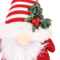 Gnome de Noël en peluche à rayures rouges et blanches avec baies de houx, poupée Tomte pour décoration de cheminée, de manteau de cheminée et de table, commande en gros