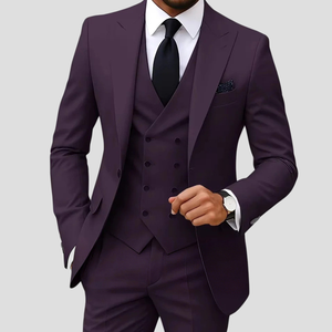 Completo da <span class=keywords><strong>Uomo</strong></span> <span class=keywords><strong>Blu</strong></span> <span class=keywords><strong>Navy</strong></span> Taglie Forti, 3 Pezzi, Vestibilità Slim, Giacca <span class=keywords><strong>Blazer</strong></span> per Cerimonie, Matrimoni e <span class=keywords><strong>Uomo</strong></span> d'Affari - Product Image 3