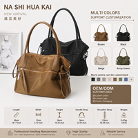 Tas Tote Nylon Logo Custom Wanita Kapasitas Besar Tas Selempang Laptop Tahan Air Tas Kerja Tas Tangan Travel Tas Selempang Grosir