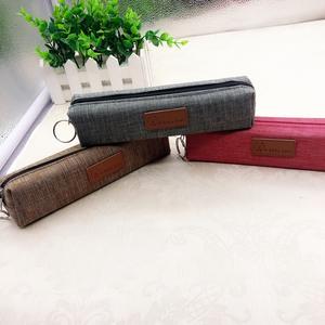 Small <b>Pencil</b> <b>Bag</b> Canvas Fabric Zipper <b>Pencil</b> <b>Case</b> Custom Printing Storage Stationery Pen <b>Bag</b> - Product Image 1