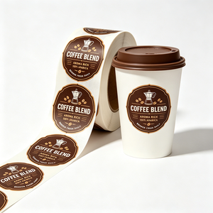 Etiquetas Personalizadas para Bebidas de Café TEDDY, Impresión de Etiquetas Autoadhesivas de <span class=keywords><strong>Vinilo</strong></span> Laminado Brillante para Frascos y Botellas de Bebidas - Product Image 1