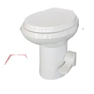 Tragbare Toilette Camping Toilette Kunststoff Fuß betriebene Schwerkraft spülung Toilette für Wohnwagen