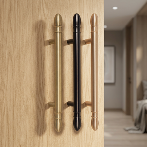Poignée de tirage latérale moderne Helga en aluminium avec centre en acier inoxydable SS304 pour porte d'armoire et quincaillerie de meuble - Product Image 4