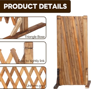 MYOYAY 2 pièces Clôture en bois extensible et rétractable, barrière <span class=keywords><strong>pour</strong></span> animaux de compagnie, écran autoportant <span class=keywords><strong>pour</strong></span> <span class=keywords><strong>plantes</strong></span>, treillis de <span class=keywords><strong>jardin</strong></span> <span class=keywords><strong>pour</strong></span> la maison/la cour/le <span class=keywords><strong>jardin</strong></span> - Product Image 3