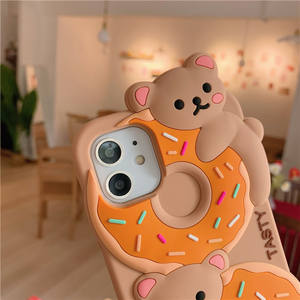 Venta caliente de lujo 3D de dibujos animados lindo Donut Bear <span class=keywords><strong>funda</strong></span> de silicona suave Fundas para <span class=keywords><strong>Apple</strong></span> para iPhone 7 8 Plus 11 Pro 12 Pro Max - Product Image 3