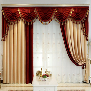 Cortinas de Terciopelo Lujosas para Dormitorio o Sala de Estar, Color Rojo Vino con Degradado <span class=keywords><strong>Beige</strong></span>, Ideales para Bodas - Product Image 6