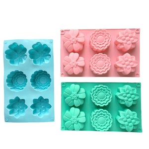 Molde <span class=keywords><strong>para</strong></span> hornear pasteles <span class=keywords><strong>de</strong></span> silicona con forma <span class=keywords><strong>de</strong></span> flor, 6 agujeros redondos, molde DIY <span class=keywords><strong>de</strong></span> grado alimenticio <span class=keywords><strong>para</strong></span> horno, microondas, herramienta empaquetada <span class=keywords><strong>para</strong></span> hornear - Product Image 3
