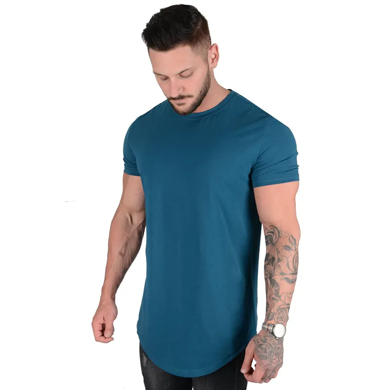 High Quality Cotton Sleeve Tops Men Cool Sports Fitness Five-quarter Sleeves Funny T-shirt Men Gym Sport Top T-shirts