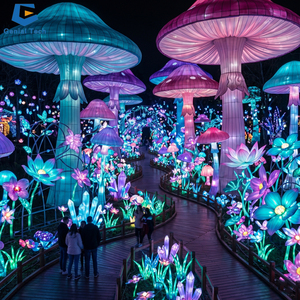 Installation de lanternes de jardin bioluminescentes immersives, Festival de lumières Canyon de fleurs en cristal, Expérience de lanternes - Product Image 5
