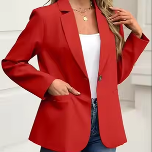 Vente en gros Automne Nouvelle Mode Solide Élégant Bouton Tempérament Professionnel Slim-Fit Banlieusard Décontracté Dames Costume Classique <span class=keywords><strong>Blazer</strong></span> - Product Image 1