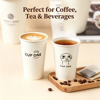 Gobelets à café en papier à paroi simple, écologiques, de qualité alimentaire, avec logo personnalisé et couleur sur mesure, pour vente en gros et à emporter