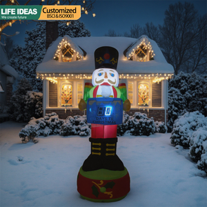 Decorazione Natalizia Gonfiabile Gigante Schiaccianoci da 6 Piedi con Luci Interne, Ventola Integrata e Corde di Ancoraggio - Product Image 4