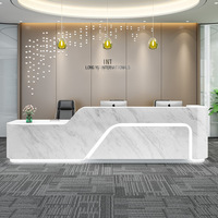 Réception de spa moderne pour salon de beauté réception en béton marbre LED personnalisée modèles