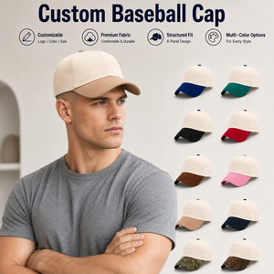 Gorra de Béisbol Ajustable de 5 Paneles Personalizada, Diseño Sólido Informal de Tela de Malla con Contraste de Color Unisex para Adultos, Cuatro Estaciones - Product Image 1