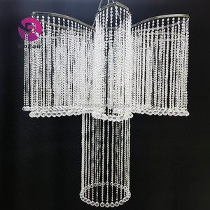 Décoration de fête lustre cylindre <span class=keywords><strong>plafond</strong></span> drapé perles de <span class=keywords><strong>plafond</strong></span> de <span class=keywords><strong>mariage</strong></span> rideau suspendu pour fournitures de <span class=keywords><strong>mariage</strong></span> - Product Image 2