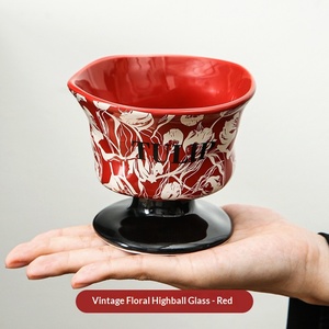 Gobelet en céramique vintage de haute qualité à pied haut pour la maison, idéal pour les desserts et la crème glacée, très esthétique et résistant aux hautes températures - Product Image 5